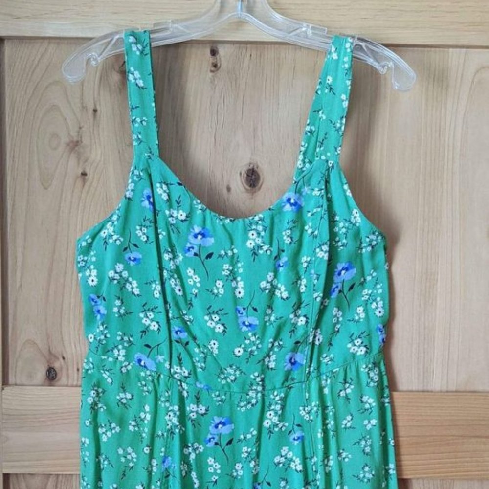 Women's Green Floral Spring Summer Dress Large/X- Large